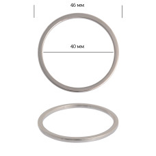 Кольцо металл TBY-3D13551.2 46мм (внутр. 40мм) цв. никель уп. 10шт
