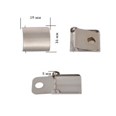 Застежка для бейсболки металлическая арт.TBY-162019-1.1 разм.16мм цв.никель уп.50шт
