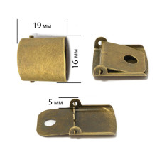Застежка для бейсболки металлическая арт.TBY-162019-4 разм.16мм цв.антик уп.20шт