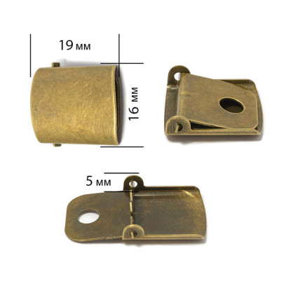 Застежка для бейсболки металлическая арт.TBY-162019-4 разм.16мм цв.антик уп.20шт