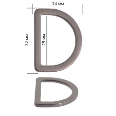 Полукольцо металл TBY-1C4677.3 32х24мм (внутр. 25мм) цв. черный никель уп. 10шт