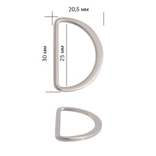Полукольцо металл TBY-2C1669.2 30х20,5мм (внутр. 25мм) цв. никель уп. 10шт