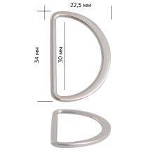 Полукольцо металл TBY-2D1670.2 34х22,5мм (внутр. 30мм) цв. никель уп. 10шт