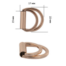 Полукольцо двойное металл TBY-3A6455.1 22х17мм (внутр. 15мм) цв. золото уп. 10шт