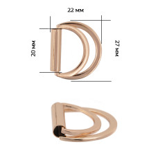 Полукольцо двойное металл TBY-3B1117.1 27х22мм (внутр. 20мм) цв. золото уп. 10шт