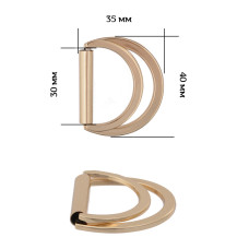 Полукольцо двойное металл TBY-3D7453.1 40х35мм (внутр. 30мм) цв. золото уп. 10шт