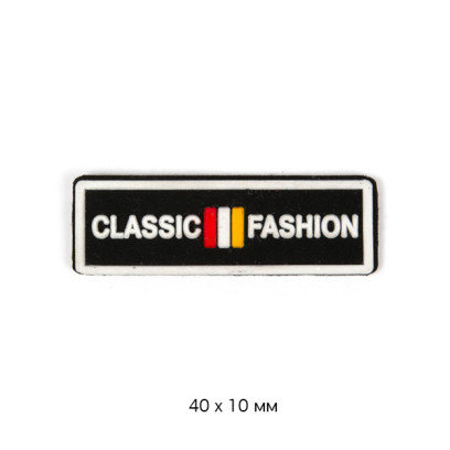 Аппликация пришивная CLASSIC FASHION 40х10мм арт.TBY.SHEV.40 цв.черная основа уп.20шт