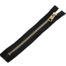 Молния MaxZipper мет. Титан №5 золото 18см н/р цв.F322 черный уп.1 шт