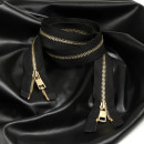 Молния MaxZipper мет. Титан №5 2 замка золото 90см цв.F322 черный уп.10 шт