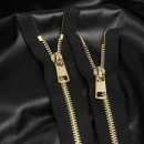 Молния MaxZipper мет. Титан №5 2 замка золото 90см цв.F322 черный уп.10 шт