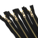 Молния MaxZipper мет. Титан №5 2 замка золото 90см цв.F322 черный уп.10 шт