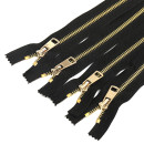 Молния MaxZipper мет. Титан №5 2 замка золото 90см цв.F322 черный уп.10 шт