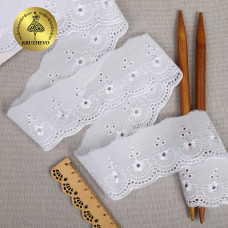 Кружево шитье KRUZHEVO арт.ТСВ-20S14 шир.5,5см цв.001 белый, уп.2,5м