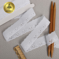 Кружево шитье KRUZHEVO арт.ТСВ-20S19 шир.3см цв.001 белый, уп.13,71м