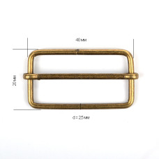 Шлевка металлическая TSW 40х 20х 2,5мм цв. античная бронза уп. 500шт