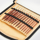 25613 Knit Pro Набор Deluxe Set съемных спиц для вязания Cubics 7 видов спиц 4-8мм, тросик 60см, 80см-2шт, 100см, дерево, коричневый, 7 видов спиц