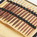 25613 Knit Pro Набор Deluxe Set съемных спиц для вязания Cubics 7 видов спиц 4-8мм, тросик 60см, 80см-2шт, 100см, дерево, коричневый, 7 видов спиц