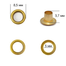 Люверсы сталь TBY.2090 №3 (Ø 5мм, h 3,7мм) цв. антик уп. 1000шт