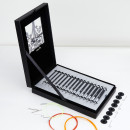 41620 Knit Pro Подарочный набор Interchangeable Needle Set съемных спиц для вязания Karbonz карбон, черный, 8 видов спиц в наборе