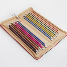 47406 Knit Pro Набор прямых спиц для вязания Zing 30 см 8 спиц 2,5-6мм алюминий