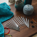 10613 Knit Pro Набор Deluxe Setсъемных спиц для вязания Nova Metal никелированная латунь, серебристый, 8 видов спиц в наборе