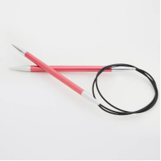47194 Knit Pro Спицы круговые для вязания Zing 6,5мм/120см, алюминий, коралловый