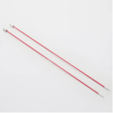 47291 Knit Pro Спицы прямые для вязания Zing 2мм/35см, алюминий, коралловый, 2шт