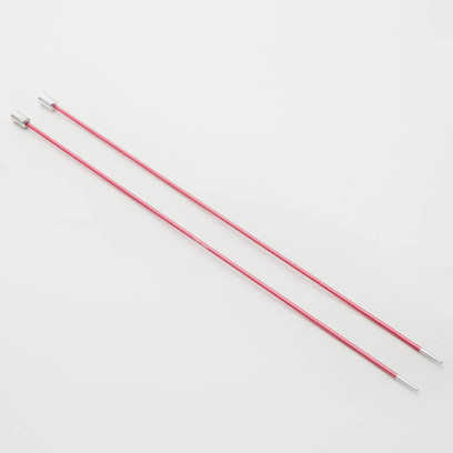 47291 Knit Pro Спицы прямые для вязания Zing 2мм/35см, алюминий, коралловый, 2шт