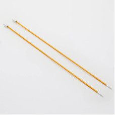47292 Knit Pro Спицы прямые для вязания Zing 2,25мм/35см, алюминий, янтарный, 2шт