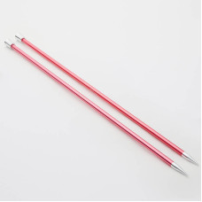 47304 Knit Pro Спицы прямые для вязания Zing 6,5мм/35см, алюминий, коралловый, 2шт
