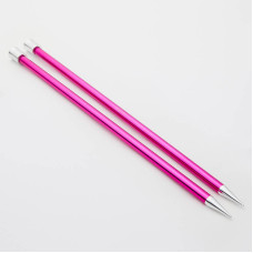 47308 Knit Pro Спицы прямые для вязания Zing 10мм/35см, алюминий, рубиновый, 2шт