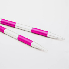 42127 Knit Pro Спицы съемные для вязания SmartStix 5мм для длины тросика 28-126см, алюминий, серебристый/рубиновый
