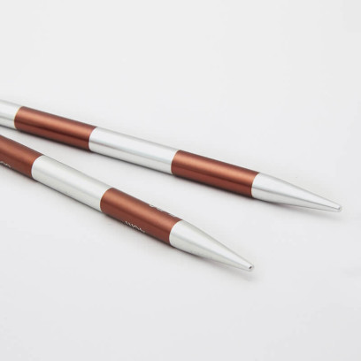42128 Knit Pro Спицы съемные для вязания SmartStix 5,5мм для длины тросика 28-126см, алюминий, серебристый/охра