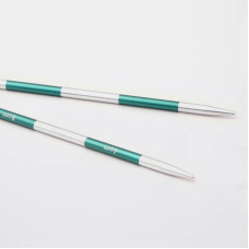 42142 Knit Pro Спицы съемные для вязания SmartStix 3,25мм для длины тросика 20см, алюминий, серебристый/изумрудный