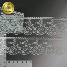 Кружево на сетке KRUZHEVO арт.TR.4886 шир.45мм цв.376 нежная мята уп.14м