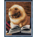 Набор для изготовления картин АЛМАЗНАЯ ЖИВОПИСЬ арт.АЖ.1831 Шпиц за книгой 40х30 см