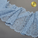 Кружево-стрейч KRUZHEVO арт.TBY.YSTL00839 шир.205мм цв.L3090 голубой уп.25м