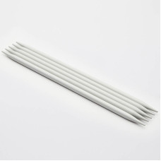 45104 Knit Pro Спицы чулочные для вязания Basix Aluminum 3,5мм/15см, алюминий, серебристый 5 шт.