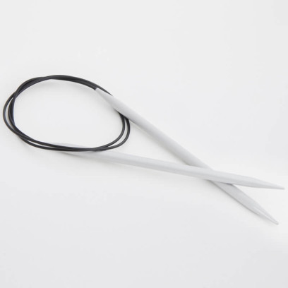 45358 Knit Pro Спицы круговые для вязания Basix Aluminum 5,5мм/120см, алюминий, серебристый