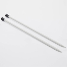 45206 Knit Pro Спицы прямые для вязания Basix Aluminum 5мм/25см, алюминий, серебристый 2 шт.