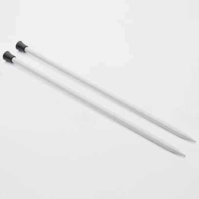 45206 Knit Pro Спицы прямые для вязания Basix Aluminum 5мм/25см, алюминий, серебристый 2 шт.