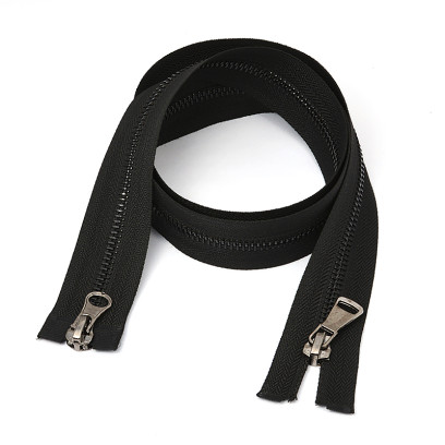 Молния MaxZipper мет. №5 черный никель шлиф.звено, 2 замка, 100 см цв.F322 черный уп.10шт