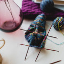 25115 Knit Pro Спицы чулочные для вязания Cubics 5,5мм /20см дерево, коричневый, 5шт