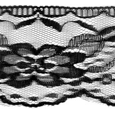 Кружево-трикотаж арт.TBY 306 шир.75мм цв.черный уп.45,7м