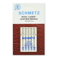 Иглы для бытовых швейных машин Schmetz для кожи 130/705H LL № 80(2)/90(2)/100, уп.5 игл