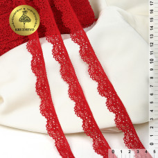 Кружево-стрейч KRUZHEVO арт.TBY.8031 шир.15мм цв.L101 т.красный уп.50м