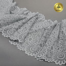 Кружево-стрейч KRUZHEVO арт.TBY.YSTL00839 шир.205мм цв.L2475 серый уп.25м