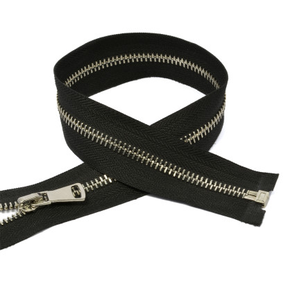 Молния MaxZipper мет. №5 никель шлиф.звено, 70 см цв.F322 черный уп.10шт
