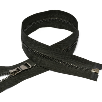 Молния MaxZipper мет. №5 черный никель шлиф.звено, 50 см цв.F322 черный уп.10шт