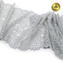 Кружево-стрейч KRUZHEVO арт.TBY.YSTL00839 шир.205мм цв.L2475 серый уп.25м